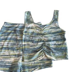 Colsie Women's Blue Space Dye Tank and Shorts Pajama Set - Size XS - NWT